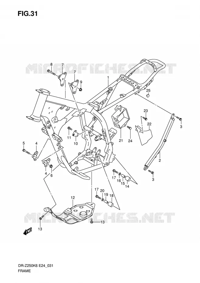 FRAME Suzuki MOTO 400 DR-Z 2009  DR-Z250K9(E24)