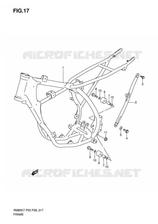 FRAME Suzuki MOTO 85 RM 2008  RM85K8(P3/P28)