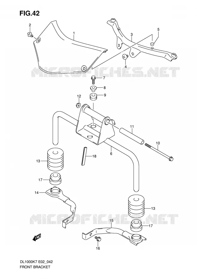 FRONT BRACKETS Suzuki MOTO 1000 V-STROM 2010  DL1000L0(P37)