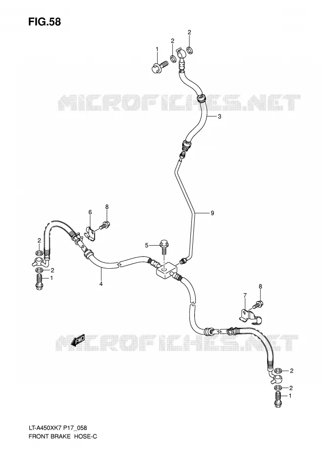 FRONT REMSLANG Suzuki QUAD 450 KINGQUAD 2007  LT-A450XK7(P17)