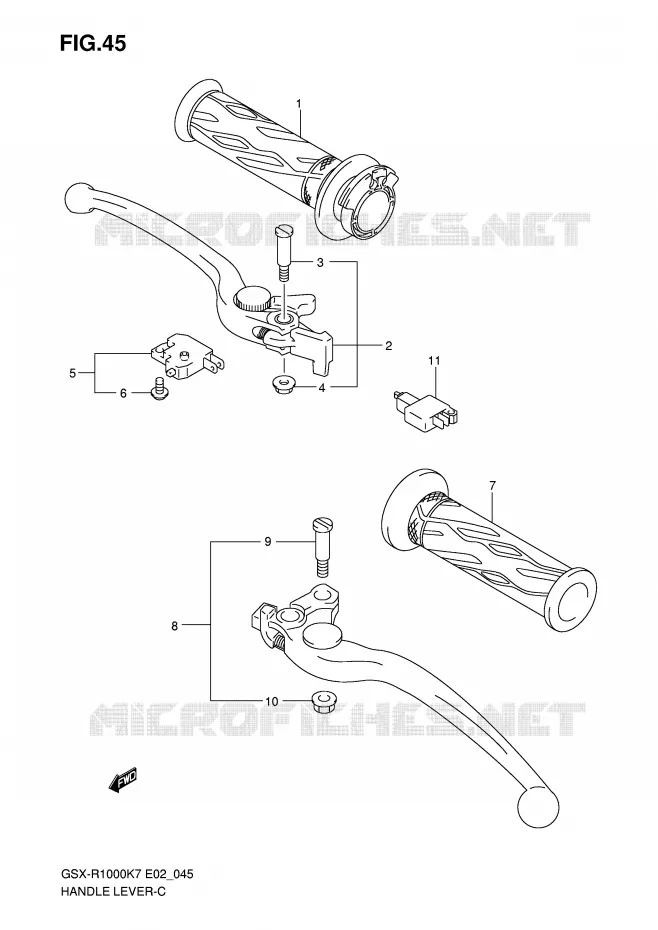 HANDGRIPS - LEVERS Suzuki MOTO 1000 GSX-R 2008  GSX-R1000U2K8(E2)