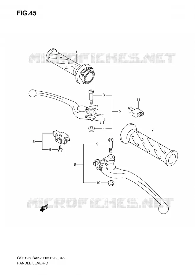 HANDGRIPS - LEVERS Suzuki MOTO 1250 BANDIT-S 2008  GSF1250SK8(E3/E28)