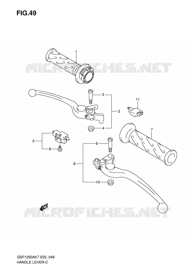 HANDGRIPS - LEVERS Suzuki MOTO 1250 BANDIT-S 2010  GSF1250SL0(E2)