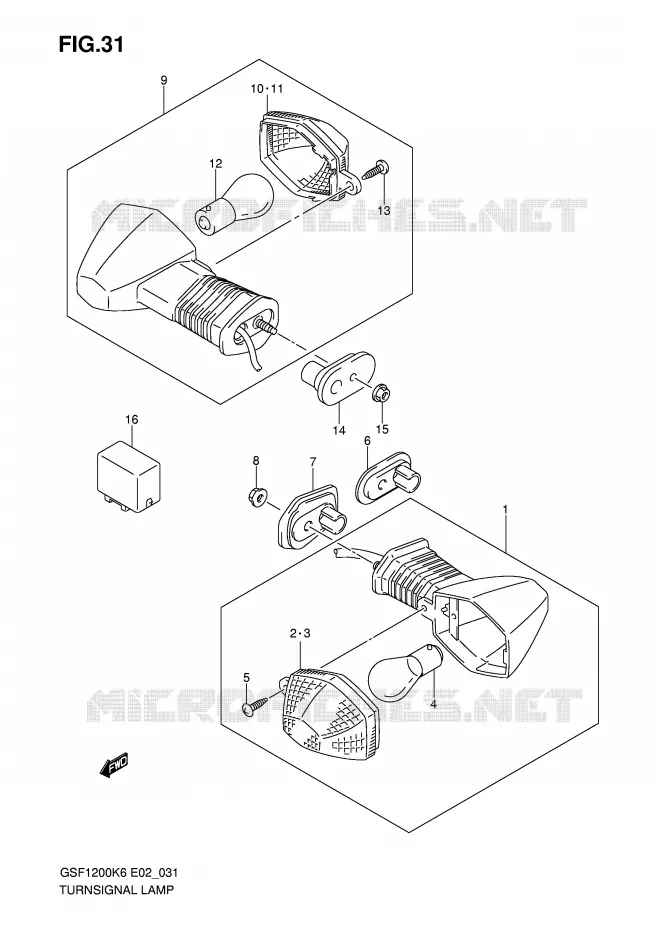 INDICATOREN Suzuki MOTO 1200 BANDIT 2006  GSF1200AK6(E2)