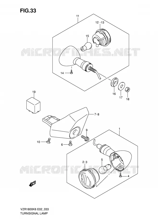 INDICATOREN (VZR1800/K6/K7/U2K7) Suzuki MOTO 1800 INTRUDER 2007  VZR1800ZU2K7(E2)