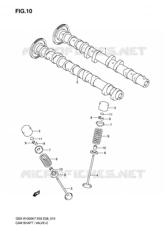 NOKKENAS - VALVES Suzuki MOTO 1000 GSX-R 2008  GSX-R1000 K8 (E28)