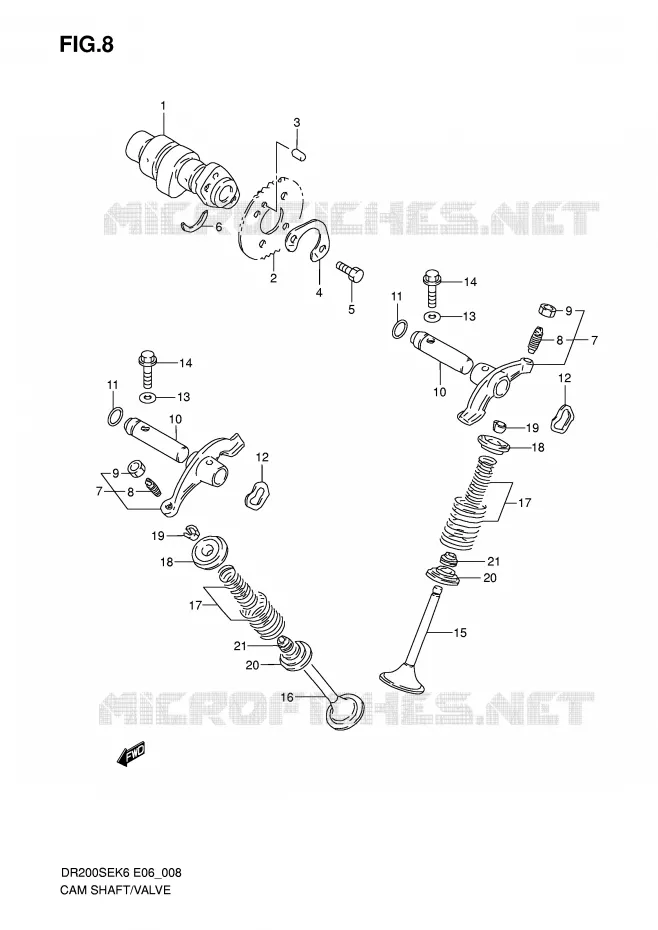 NOKKENAS - VALVES Suzuki MOTO 200 DR 2006  DR200SEK6(E6)
