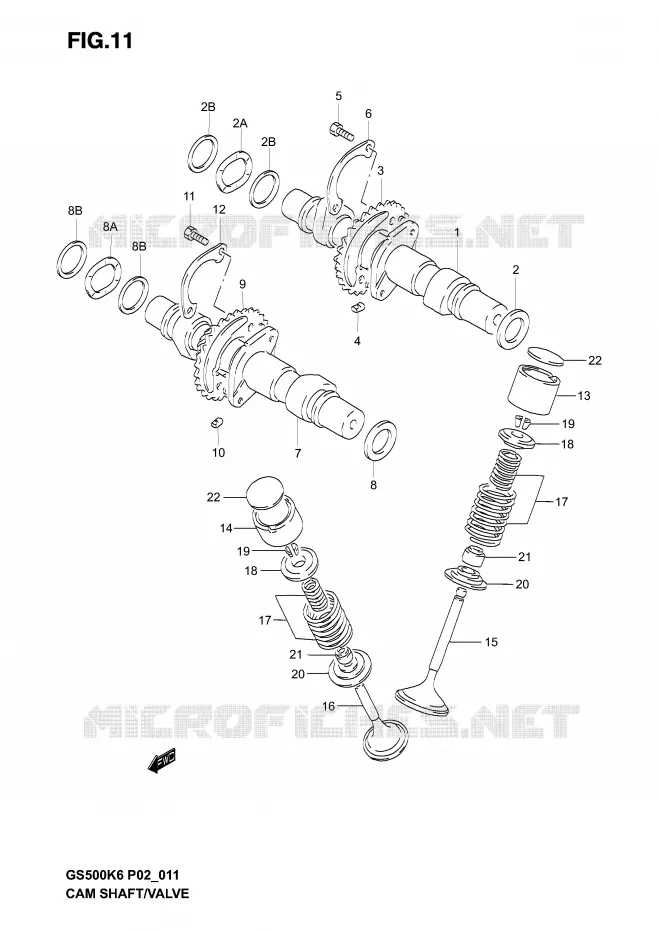 NOKKENAS - VALVES Suzuki MOTO 500 GS-F 2005  GS500FUK5(P19)
