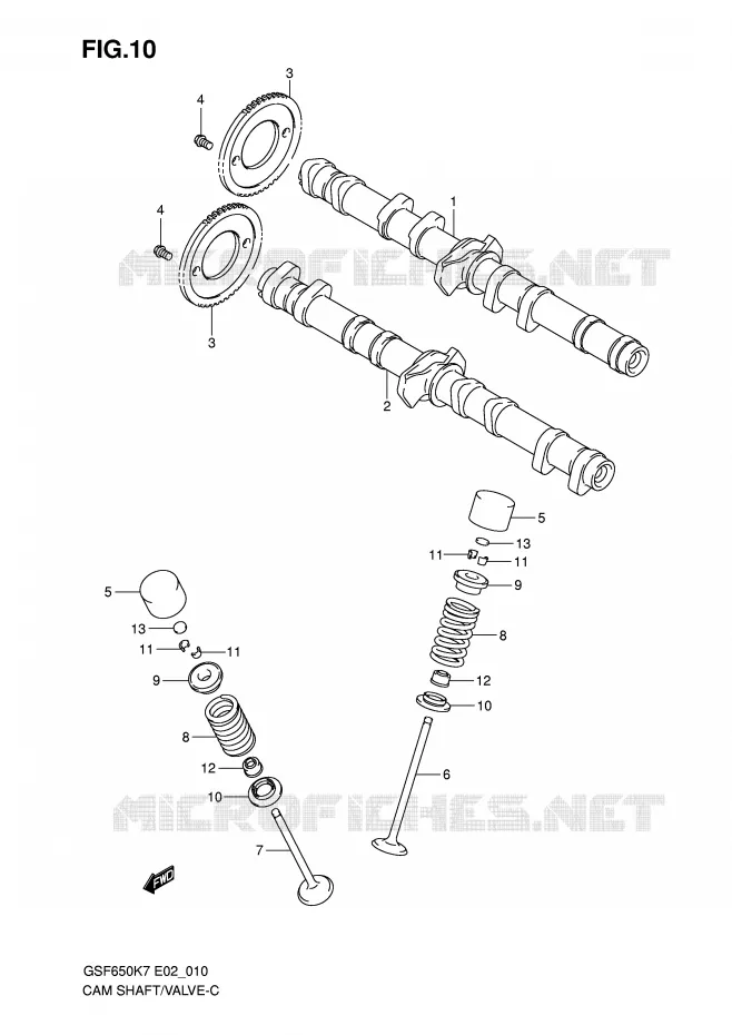 NOKKENAS - VALVES Suzuki MOTO 650 BANDIT 2008  GSF650K8(E2)