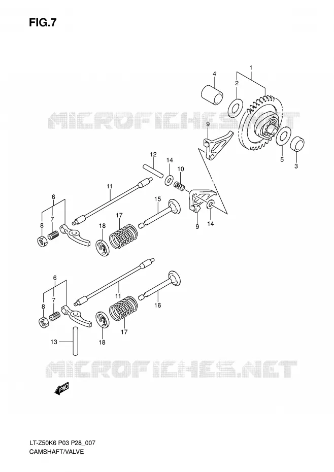 NOKKENAS - VALVES Suzuki QUAD 50 QUADSPORT 2010  LT-Z50L0(P3/P28)
