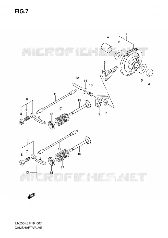 NOKKENAS - VALVES Suzuki QUAD 50 QUADSPORT 2011  LT-Z50K9(P19)