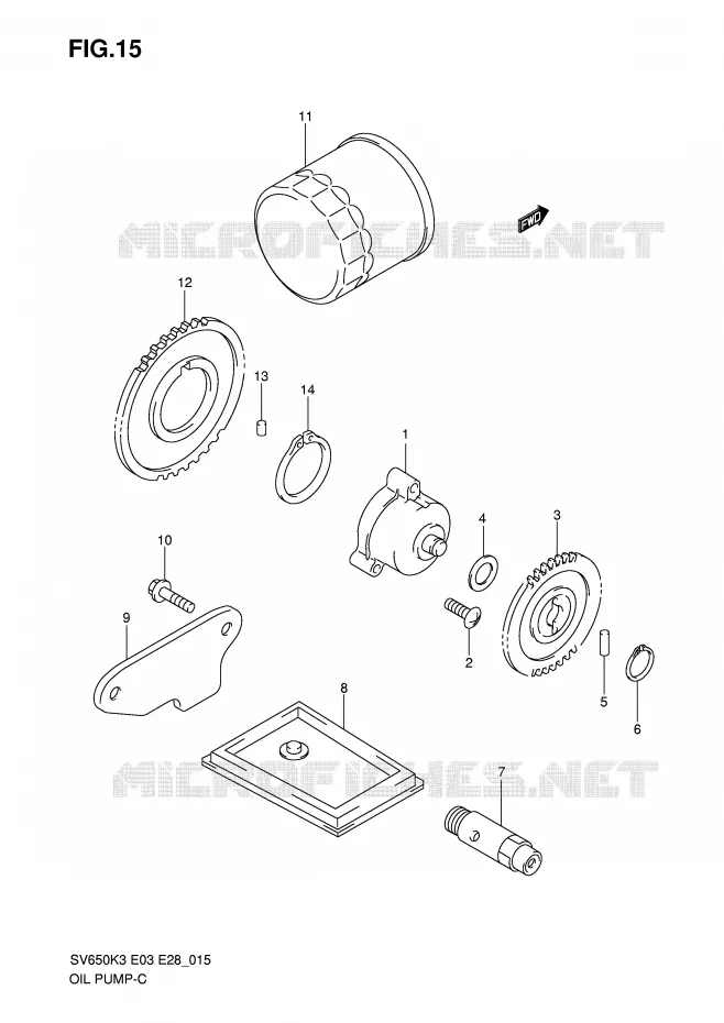 OLIEPOMP Suzuki MOTO 650 SV 2003  SV650K3/SK3(E3/E28)