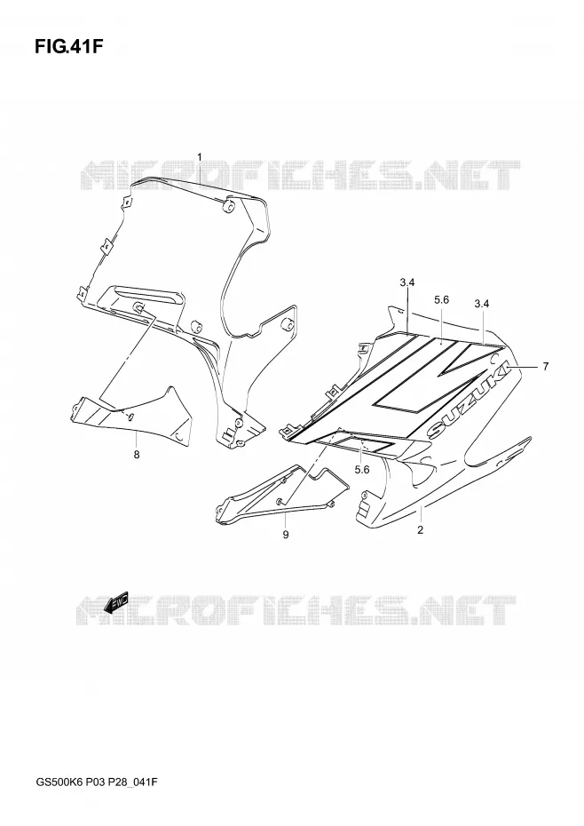ONDER COWLING  (GS500FK5) Suzuki MOTO 500 GS-F 2006  GS500FK6(P3)
