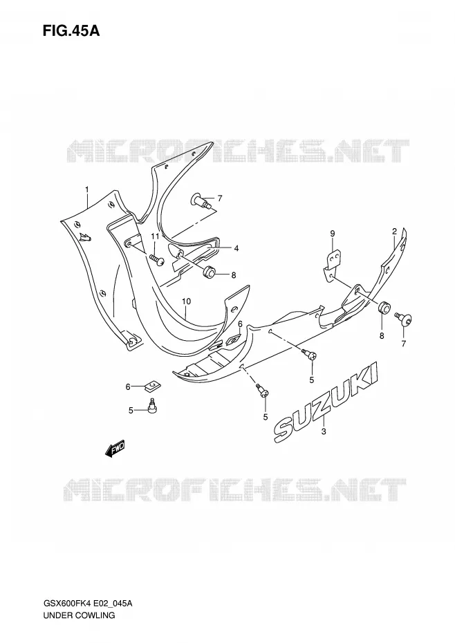 ONDER COWLING (MODELE K6) Suzuki MOTO 600 GSX-F 2005  GSX600FK5(E2)