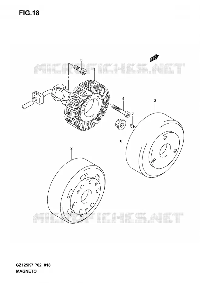 ONTSTEKING (MODEL K3/K4/K5/K6) Suzuki MOTO 125 MARAUDER 2005  GZ125K5(P02)