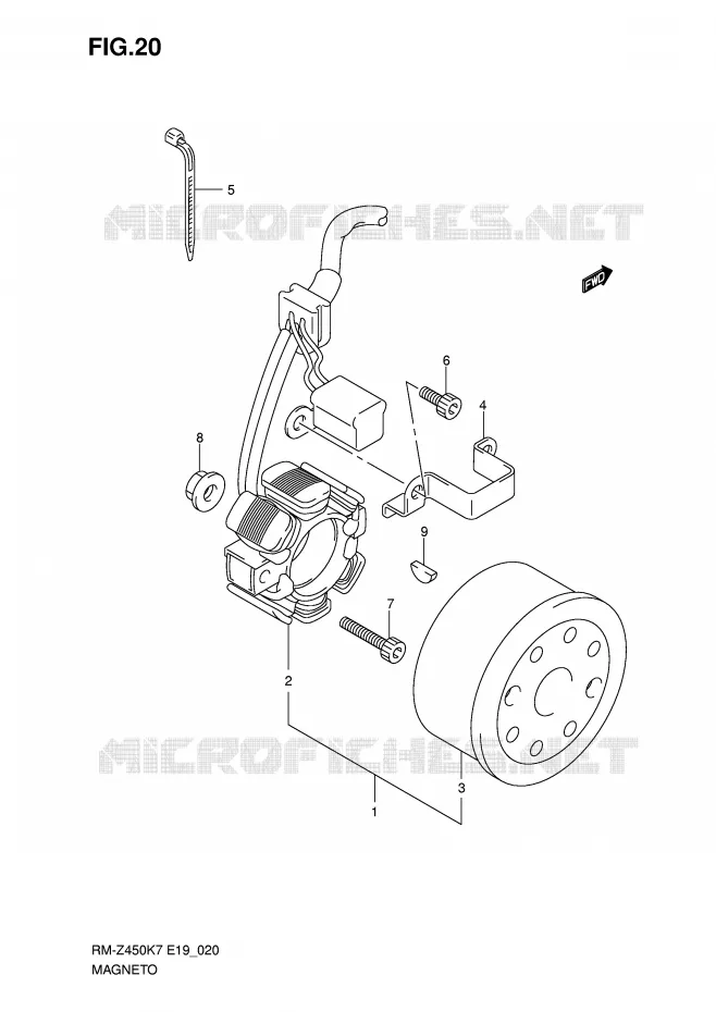 ONTSTEKING Suzuki MOTO 450 RM-Z 2007  RM-Z450K7(E19)