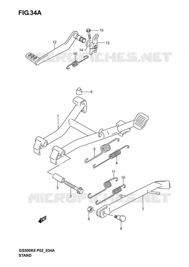 STAND (MODELE K4/K5/K6) Suzuki MOTO 500 GS-E 2006  GS500K6(P19)