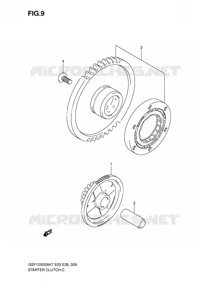 STARTMOTOR CLUTCH Suzuki MOTO 1250 BANDIT-S 2007  GSF1250SK7(E3/E28)