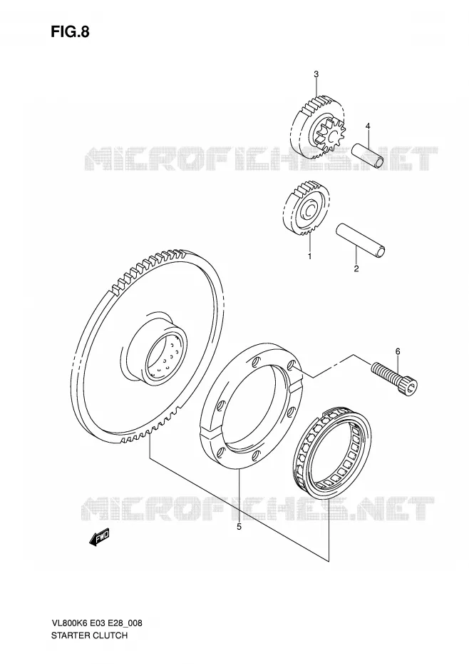 STARTMOTOR CLUTCH Suzuki MOTO 800 INTRUDER 2010  VL800TL0(E3/E28)