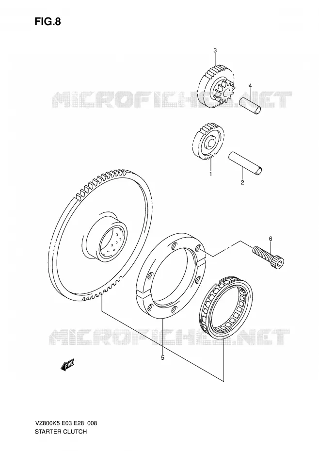 STARTMOTOR CLUTCH Suzuki MOTO 800 MARAUDER 2008  VZ800K8(E3/E28)
