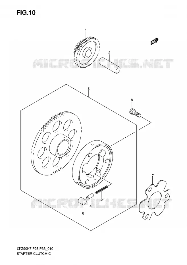 STARTMOTOR CLUTCH Suzuki QUAD 90 QUADSPORT 2009  LT-Z90K9(P28/P33)