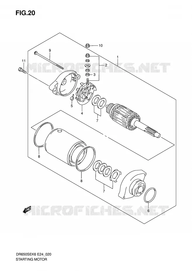 STARTMOTOR Suzuki MOTO 650 DR 2009  DR650SEK9(E24)