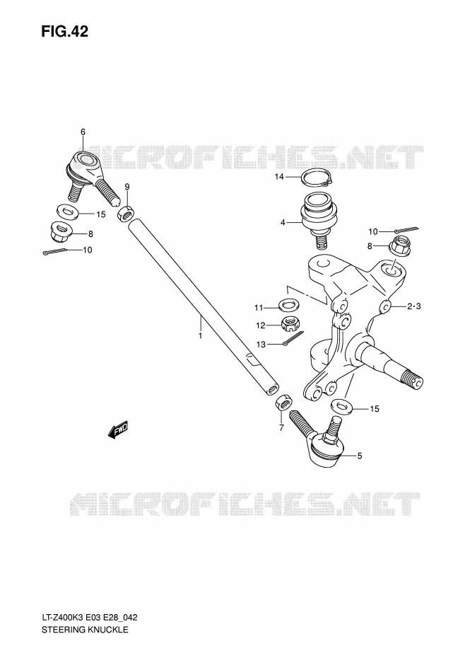 STUURINRICHTINGS - HUB (MODELE K3/K4) Suzuki QUAD 400 QUADSPORT 2007  LT-Z400K7(E3/E28)
