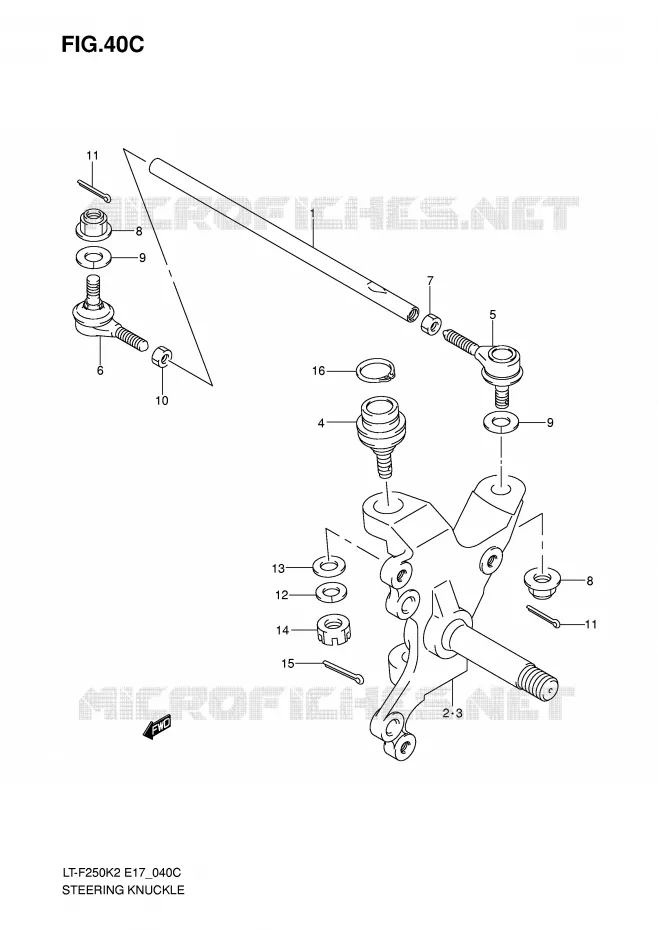 STUURINRICHTINGS - HUB (MODELE K5/K6) Suzuki QUAD 250 OZARK 2005  LT-F250K5(E17)