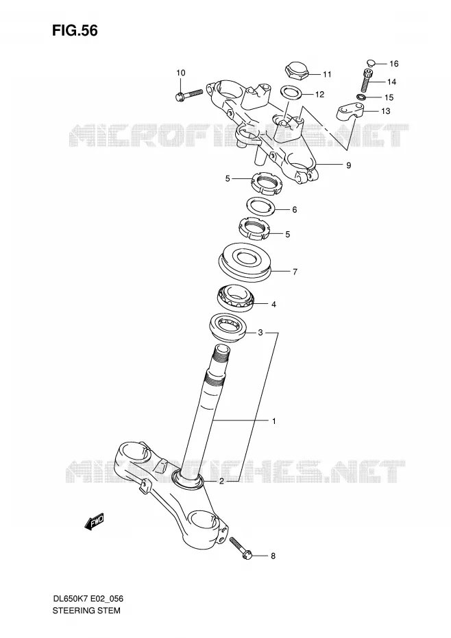 STUURKOLOM Suzuki MOTO 650 V-STROM 2010  DL650UEL0(E2)