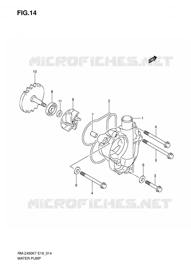 WATERPOMP Suzuki MOTO 450 RM-Z 2007  RM-Z450K7(E19)