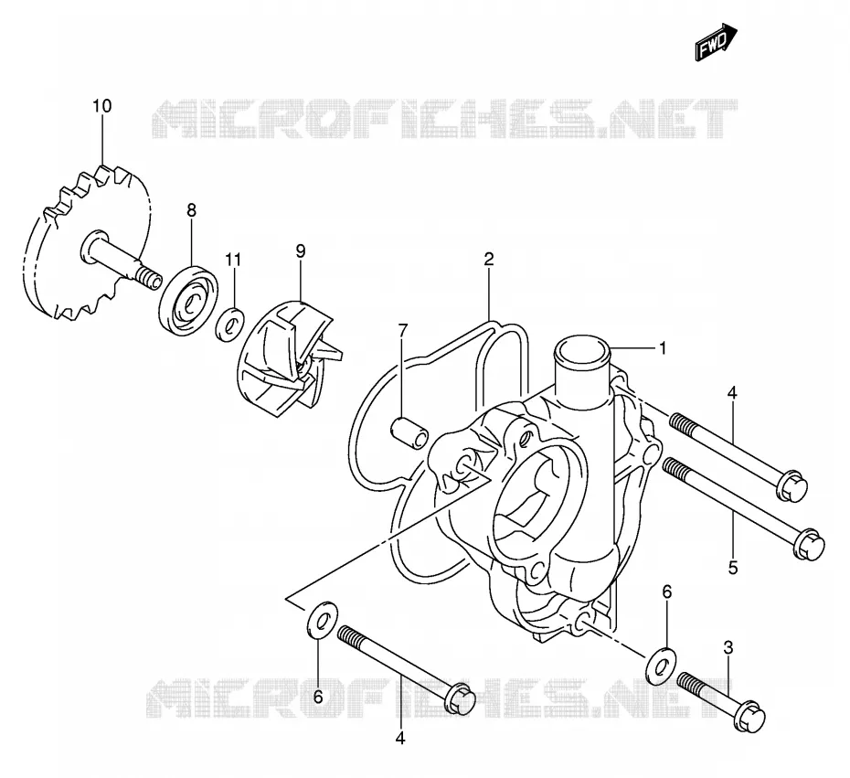 WATERPOMP Suzuki MOTO 450 RM-Z 2007  RM-Z450ZK7(E3/E28)