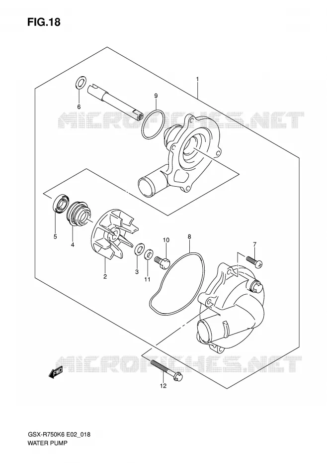 WATERPOMP Suzuki MOTO 750 GSX-R 2007  GSX-R750U2K7(E2)