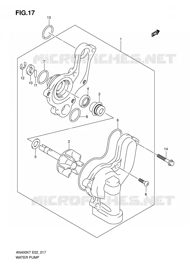 WATERPOMP Suzuki SCOOTER 400 BURGMAN 2009  AN400ZAK9(E2)