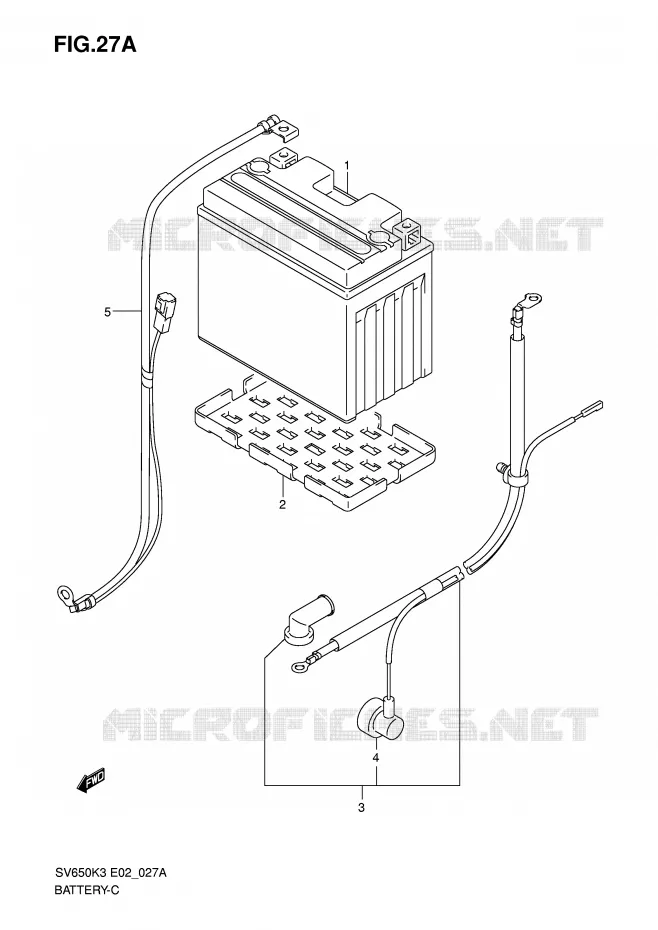 ACCU (FOR SV650A/SV650UA/SV650SA/SV650SUA) Suzuki MOTO 650 SV 2004  SV650K4(E2)
