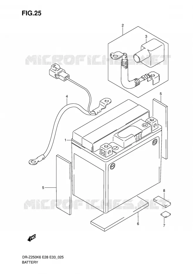 ACCU Suzuki MOTO 250 DR-Z 2006  DR-Z250K6(E28/E33)