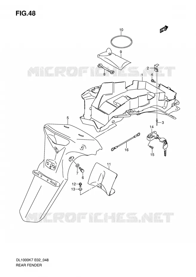 ACHTERSPATBORD Suzuki MOTO 1000 V-STROM 2010  DL1000L0(P37)