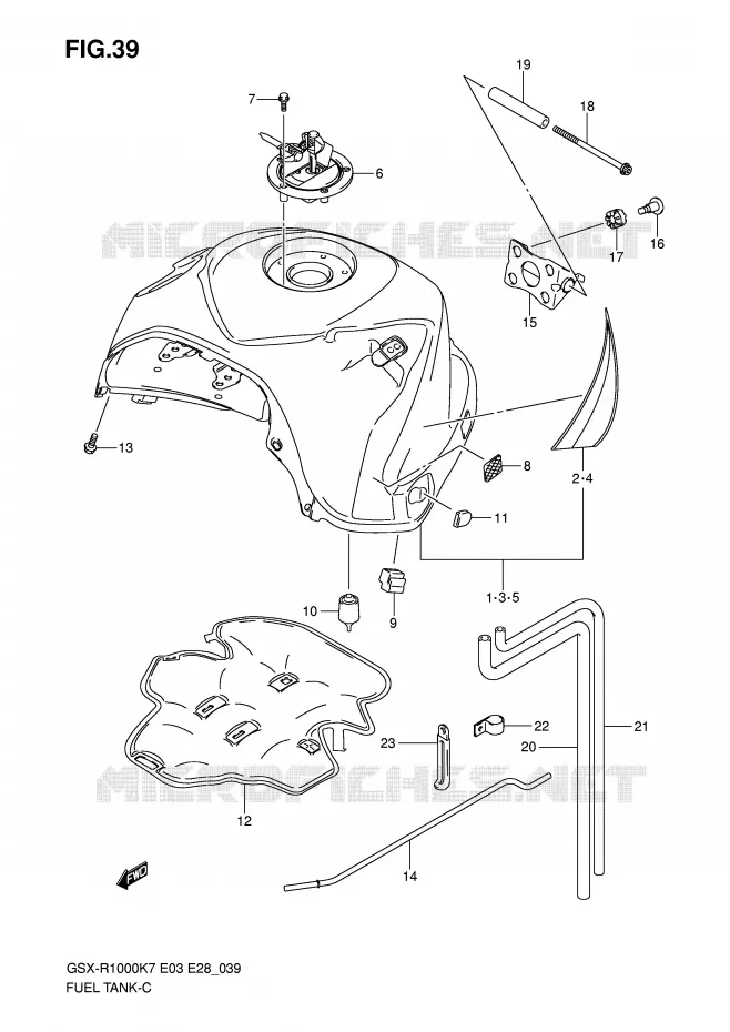 BENZINETANK (MODEL K7) Suzuki MOTO 1000 GSX-R 2007  GSX-R1000 K7 (E33)