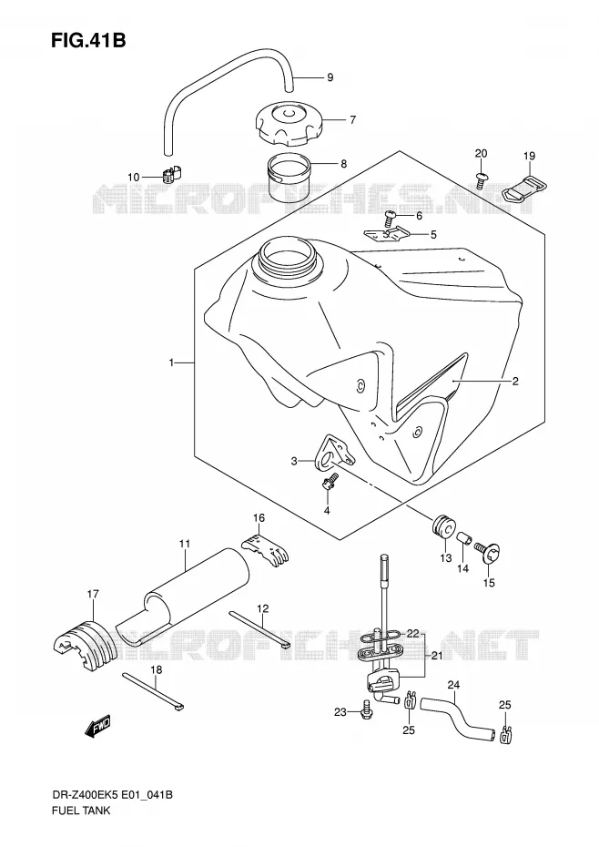 BENZINETANK (MODEL K7) Suzuki MOTO 400 DR-Z 2009  DR-Z400EK9(E1)