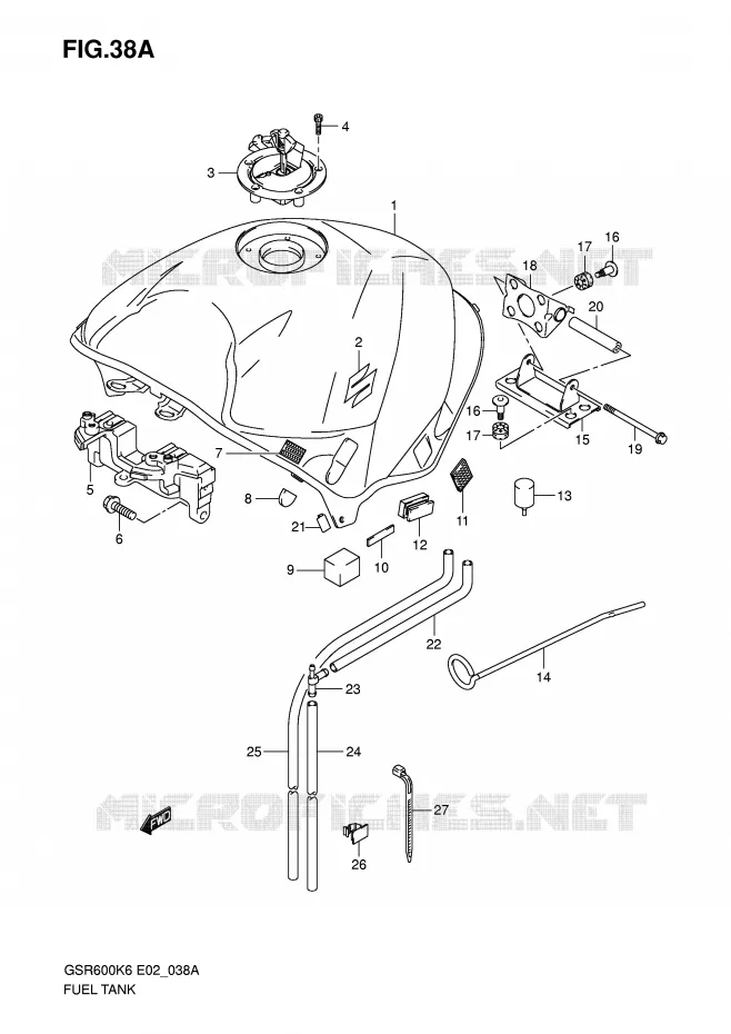 BENZINETANK (MODEL K7) Suzuki MOTO 600 GSR 2007  GSR600K7(E2)