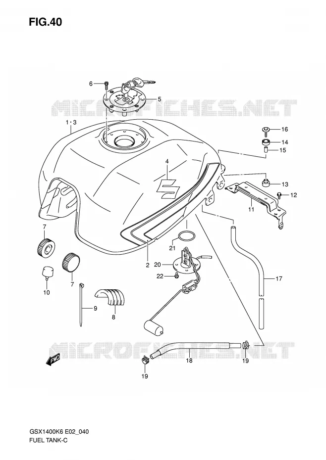 BENZINETANK (MODELE K6) Suzuki MOTO 1400 GSX 2006  GSX1400K6(E2)