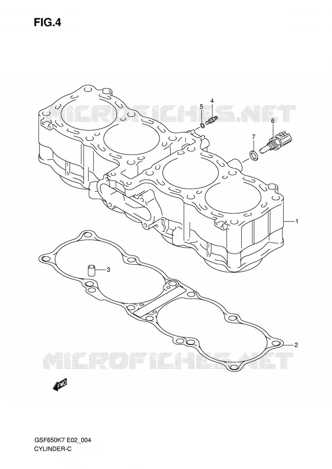 CILINDER Suzuki MOTO 650 BANDIT 2008  GSF650SAK8(E2)