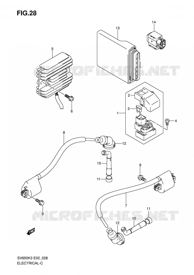 ELEKTRISCH (MODEL K3/K4/K5/K6) Suzuki MOTO 650 SV 2004  SV650UK4(E2)