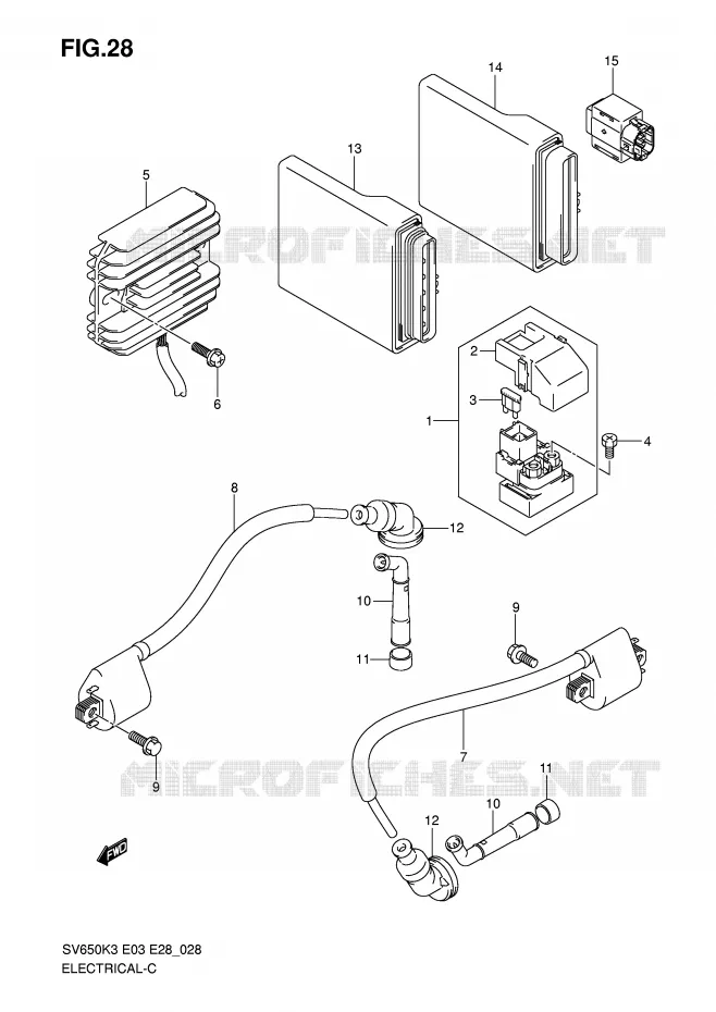 ELEKTRISCH (MODEL K3/K4/K5/K6) Suzuki MOTO 650 SV 2007  SV650AK7/SAK7(E3/E28)