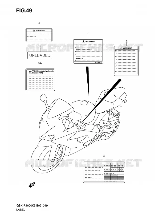 ETIKET Suzuki MOTO 1000 GSX-R 2006  GSX-R1000U2K6(E2)