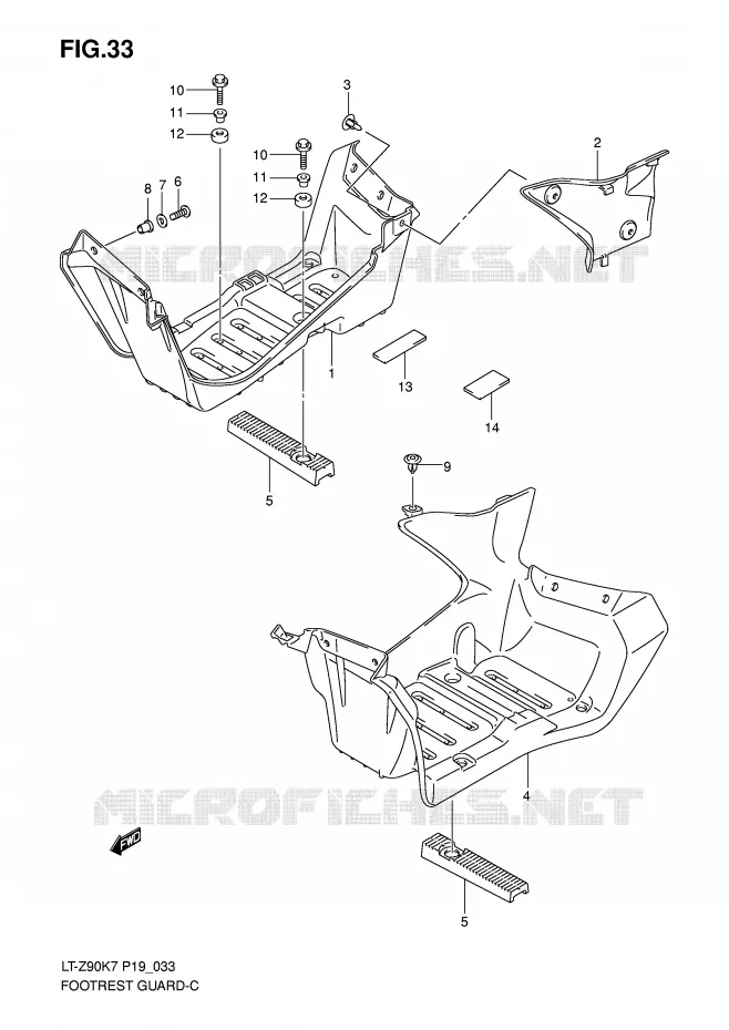 FOOTREST - SPATBORD Suzuki QUAD 90 QUADSPORT 2010  LT-Z90ZL0(P19)