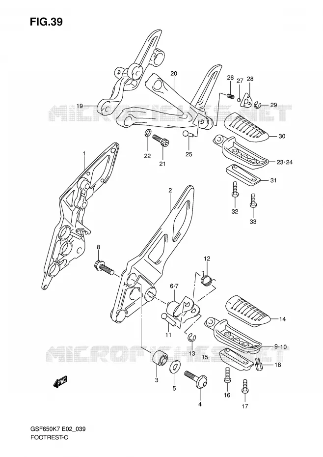 FOOTREST Suzuki MOTO 650 BANDIT 2007  GSF650K7(E19)
