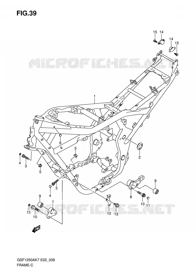 FRAME (MODEL K7/K8) Suzuki MOTO 1250 BANDIT-N 2009  GSF1250AK9(E2)