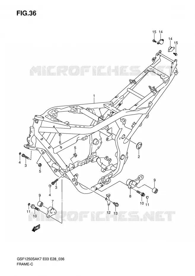 FRAME (MODEL K7/K8) Suzuki MOTO 1250 BANDIT-S 2009  GSF1250SK9(E3/E28)