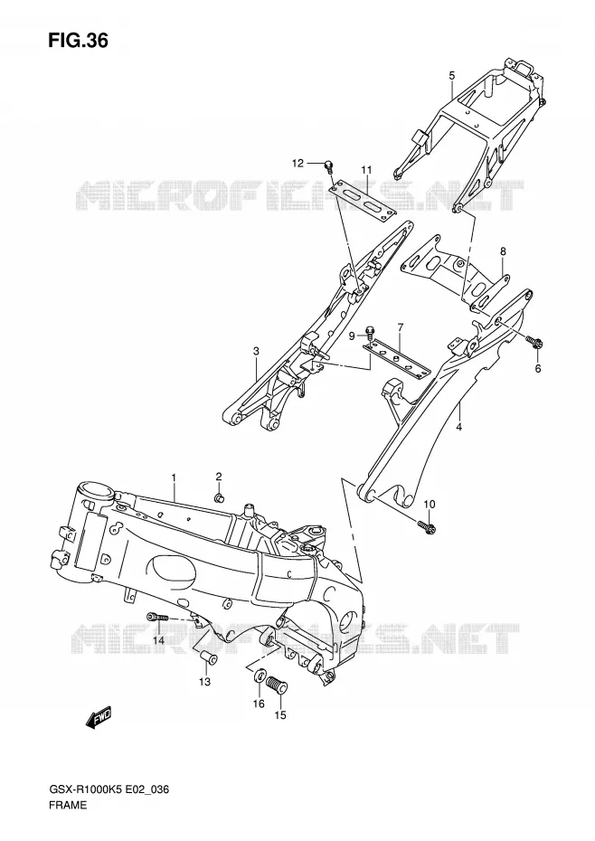 FRAME Suzuki MOTO 1000 GSX-R 2005  GSX-R1000U2K5(E2)