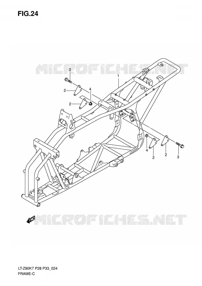 FRAME Suzuki QUAD 90 QUADSPORT 2009  LT-Z90K9(P28/P33)